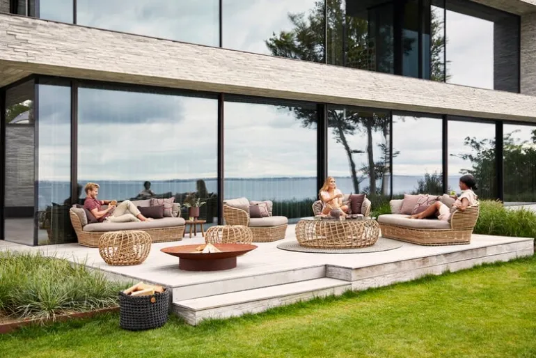 Cane-line Nest fotpall, liten, natur