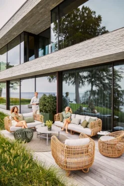 Cane-line Nest rund stol, natur - ljusgrå