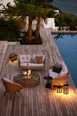 Cane-line Ocean 3-sitssoffa, stor, natur - vitgrå