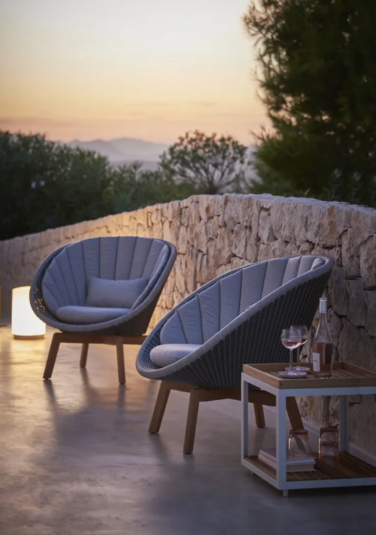 Cane-line Peacock loungefåtölj, teak - mörkgrön