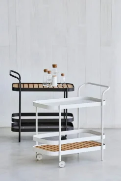 Cane-line Roll barvagn, teak - vit