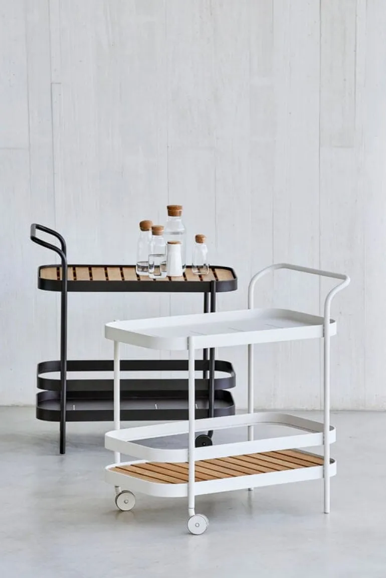 Cane-line Roll barvagn, teak - vit