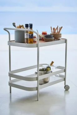 Cane-line Roll barvagn, teak - vit