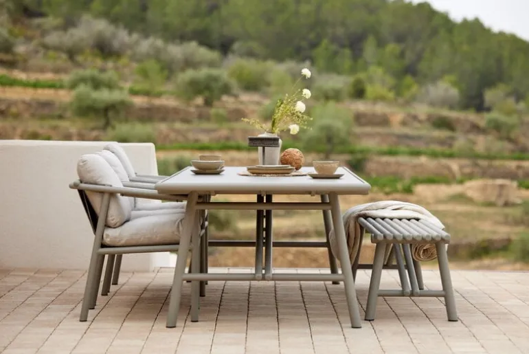 Cane-line Sticks bänk, 190 cm, brungrå