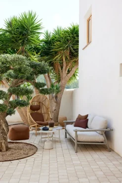 Cane-line Sticks 2-sitssoffa med dynor, brungrå - sand