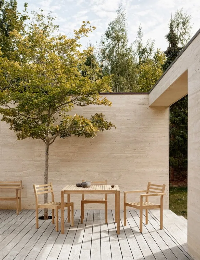 Carl Hansen & Søn AH502 Outdoor matstol med armstöd, teak