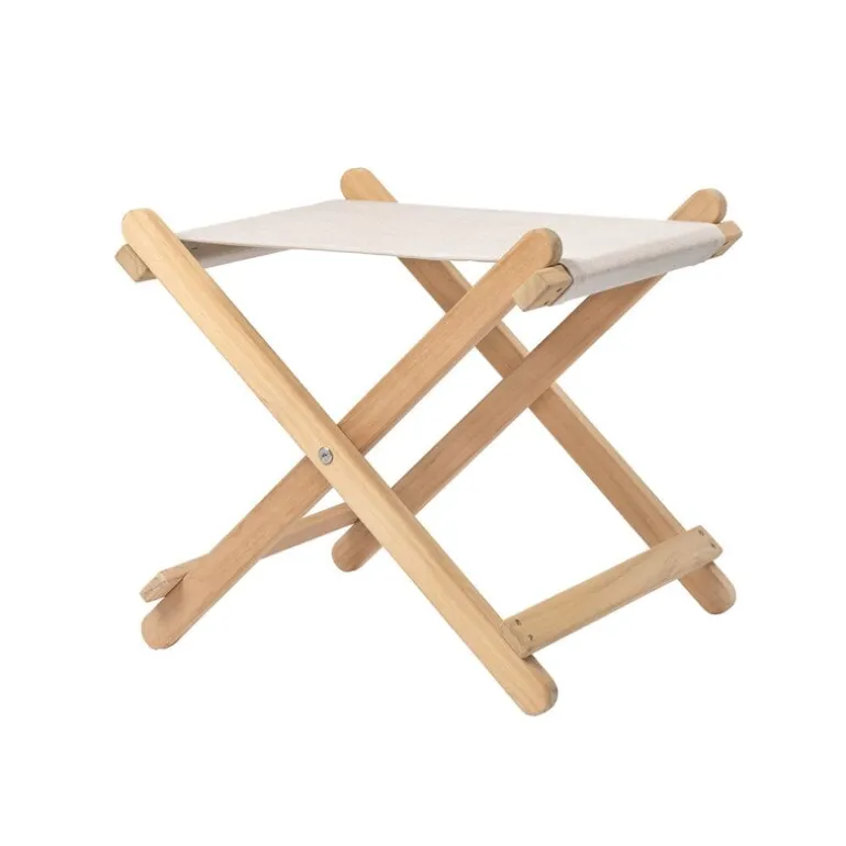 Carl Hansen & Søn BM5768 fotpall för däckstol, teak - off-white