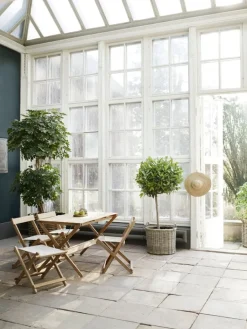 Carl Hansen & Søn BM5768 fotpall för däckstol, teak - off-white