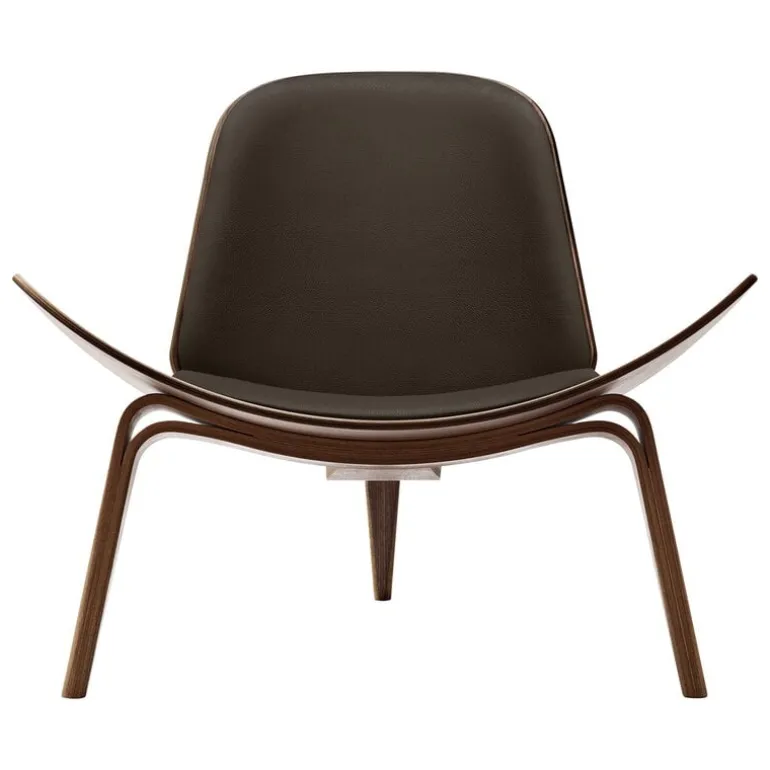 Carl Hansen & Søn CH07 Shell loungefåtölj, oljad valnöt - mörkbrunt läder Thor377