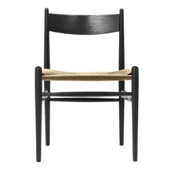 Carl Hansen & Søn CH36 stol, svart - natursnöre