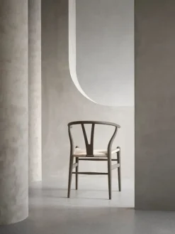 Carl Hansen & Søn CH24 Wishbone-stol, mjuk skiffer - naturlig snöre