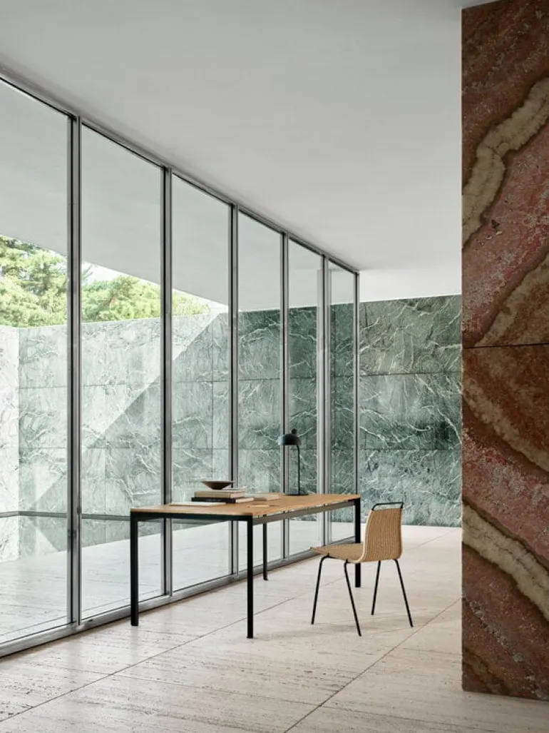 Carl Hansen & Søn PK1 stol, svart stål - naturligt papperssnöre