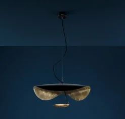 Catellani & Smith Lederam Manta S1 pendellampa, guld - svart