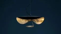 Catellani & Smith Lederam Manta S1 pendellampa, guld - svart