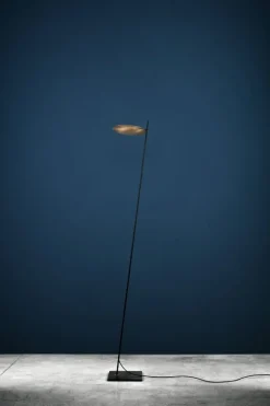 Catellani & Smith Lederam F0 golvlampa, guld - svart