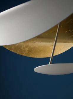 Catellani & Smith Lederam Manta S1 pendellampa, guld - vit