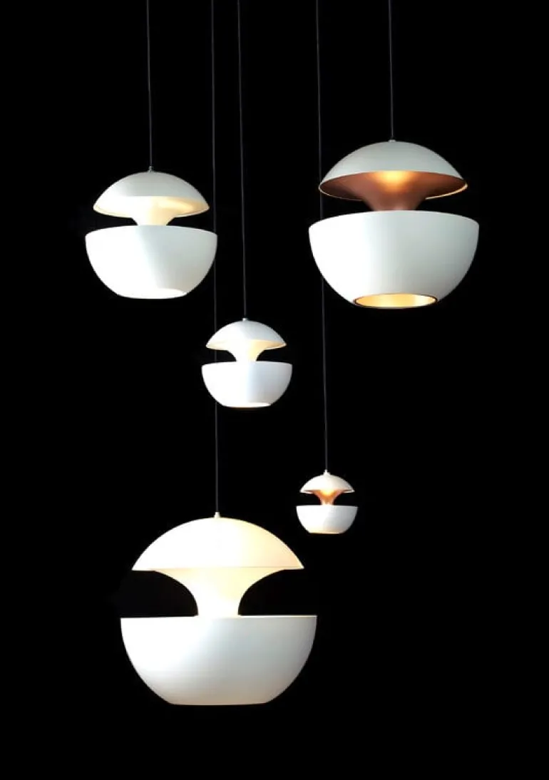 DCWéditions Here Comes The Sun 175 pendellampa, vit - koppar