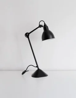DCWéditions Lampe Gras 205 bordslampa, rund skärm, svart