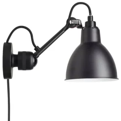 DCWéditions Lampe Gras 304 CA vägglampa, rund skärm med kabel, svart