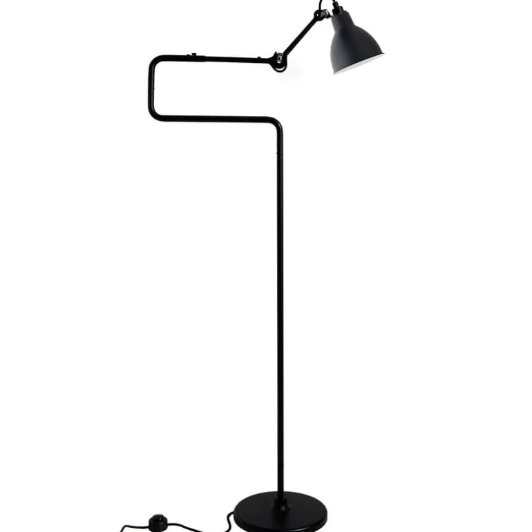 DCWéditions Lampe Gras 411 golvlampa, rund skärm, svart
