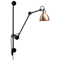 DCWéditions Lampe Gras 210 vägglampa, rund skärm, svart - koppar