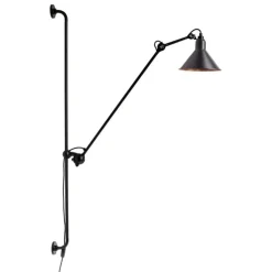 DCWéditions Lampe Gras 214 vägglampa, konisk skärm, svart - koppar på insida