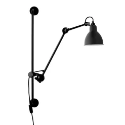 DCWéditions Lampe Gras 210 vägglampa, rund skärm, svart