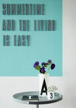 Design Letters Arne Jacobsen träbokstav, grå A–Ö