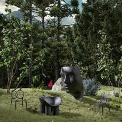 Driade Roly Poly fåtölj, återvunnen plast, svart