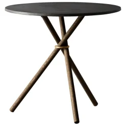 Eberhart Furniture Aldric matbord, 80 cm, mörk betong - mörk ek