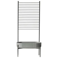 Elementa Klorofyll blomkruka med spaljé, oval, grå