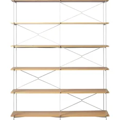 FDB Møbler A91 Nordhavn bokhylla, 148 x 182 cm, ek - silkesgrå