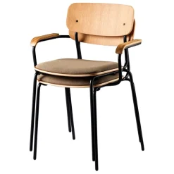 FDB Møbler J182 Holmen stol, ekfaner - Grain Taupe