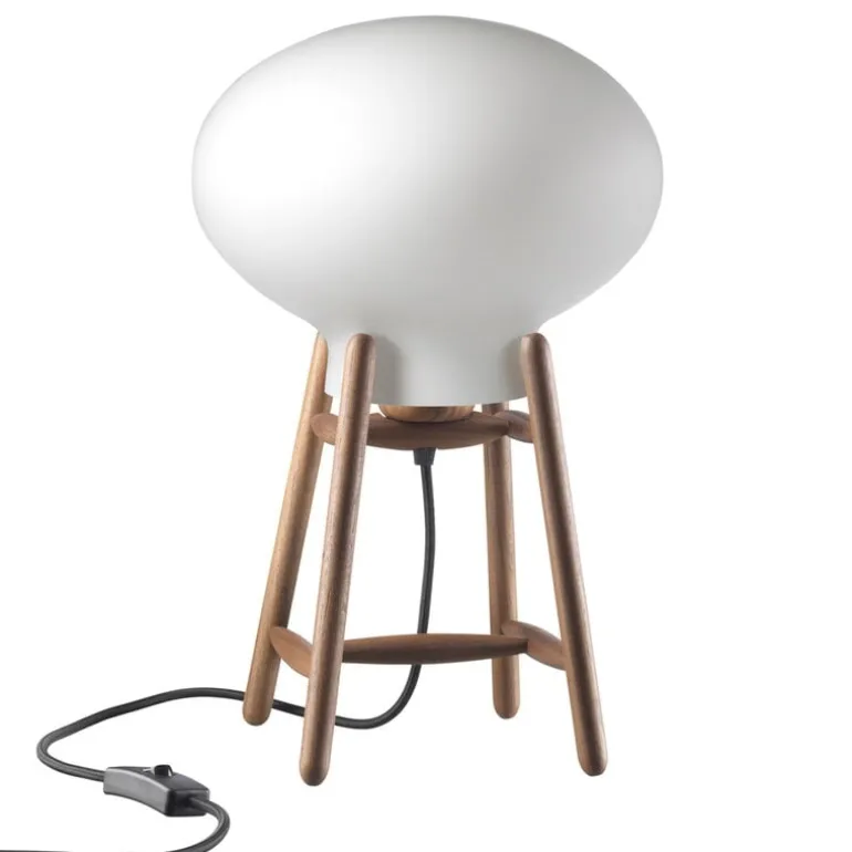 FDB Møbler U4 Hiti bordslampa, valnöt - opalglas