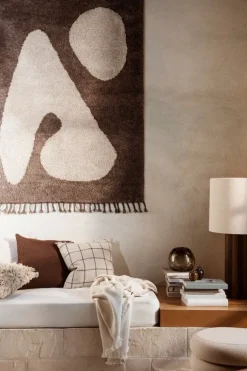 ferm LIVING Abstract matta, 120 x 180 cm, brun - off white