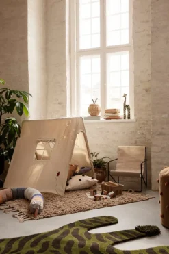 ferm LIVING Amass avlång matta, 140 x 140 cm, white pepper