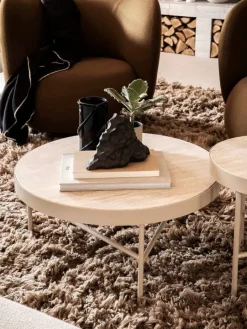 ferm LIVING Amass avlång matta, 140 x 140 cm, white pepper