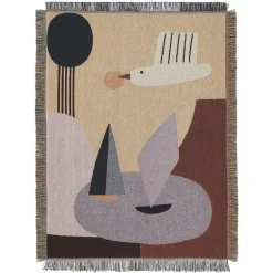 ferm LIVING Bird filt med bildvävnad, 80 x 110 cm, flerfärgad
