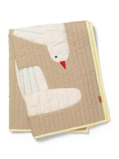 ferm LIVING Bird kviltad filt, 80 x 110 cm, sand