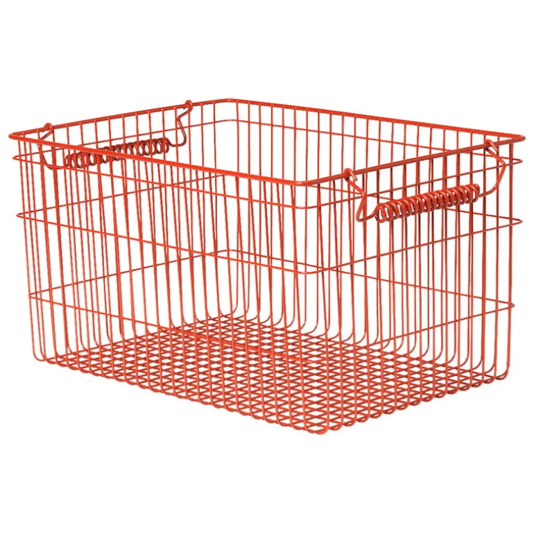 ferm LIVING Cala stapelbar korg, 2-pack, poppy red