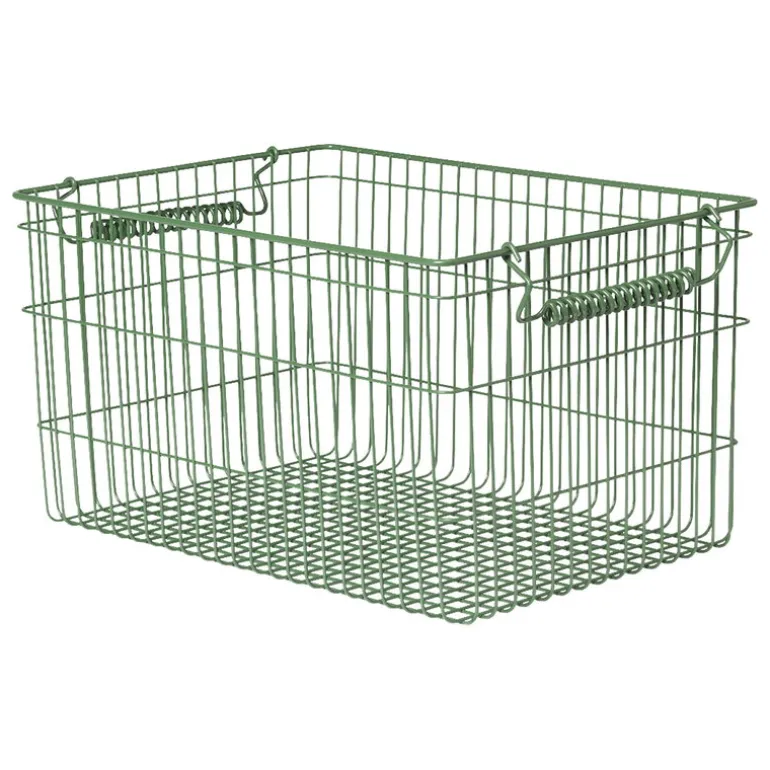 ferm LIVING Cala stapelbar korg, 2-pack, grön