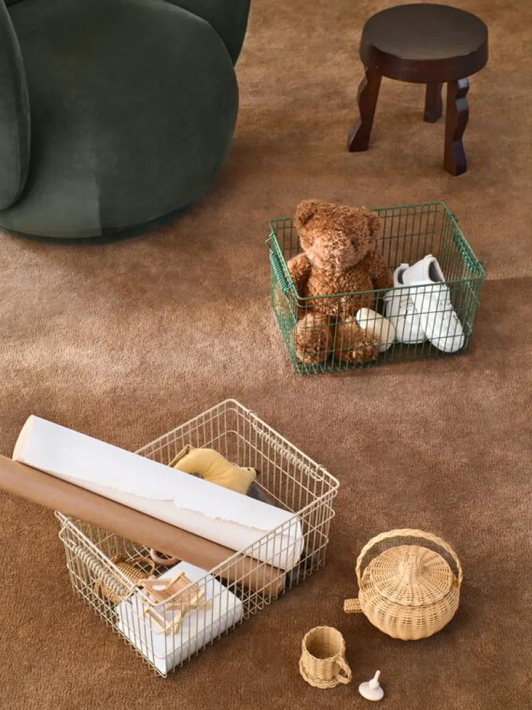 ferm LIVING Cala stapelbar korg, 2-pack, grön