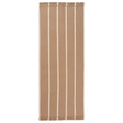 ferm LIVING Calm Kelim gångmatta, 80 x 200 cm, mörkt sandfärgad – naturvit