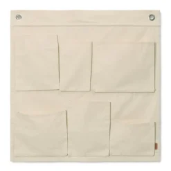 ferm LIVING Canvas Wall Pockets, naturvit