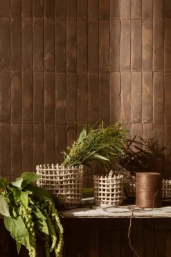 ferm LIVING Ceramic liten korg, cashmere