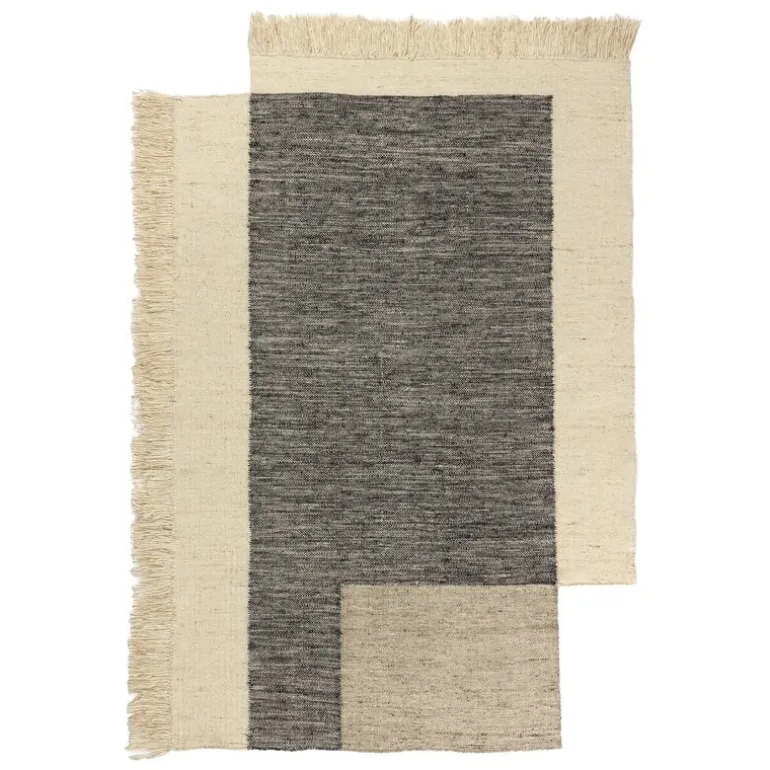 ferm LIVING Counter matta, 140 x 200 cm, träkol - naturvit