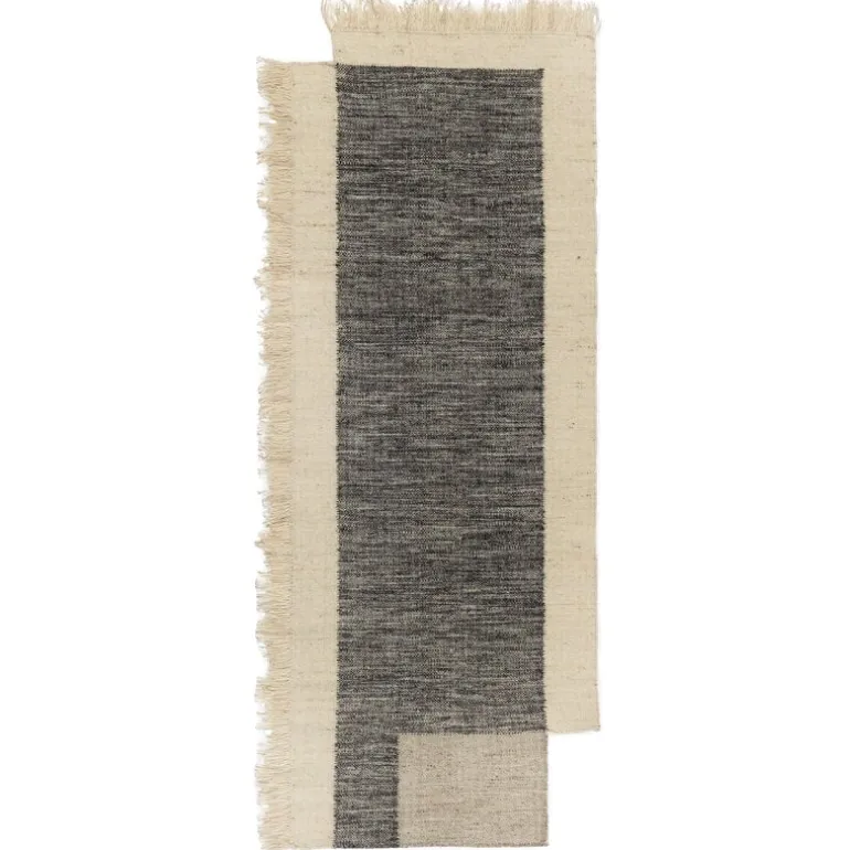 ferm LIVING Counter matta, 80 x 200 cm, träkol - naturvit