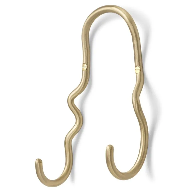 ferm LIVING Curvature dubbelkrok, mässing