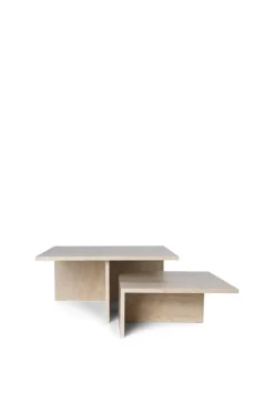 ferm LIVING Distinct Grande Duo soffbord, travertin