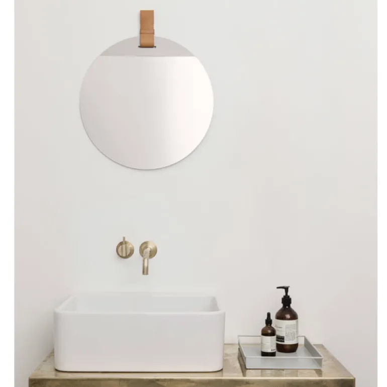 ferm LIVING Enter spegel, stor, brun